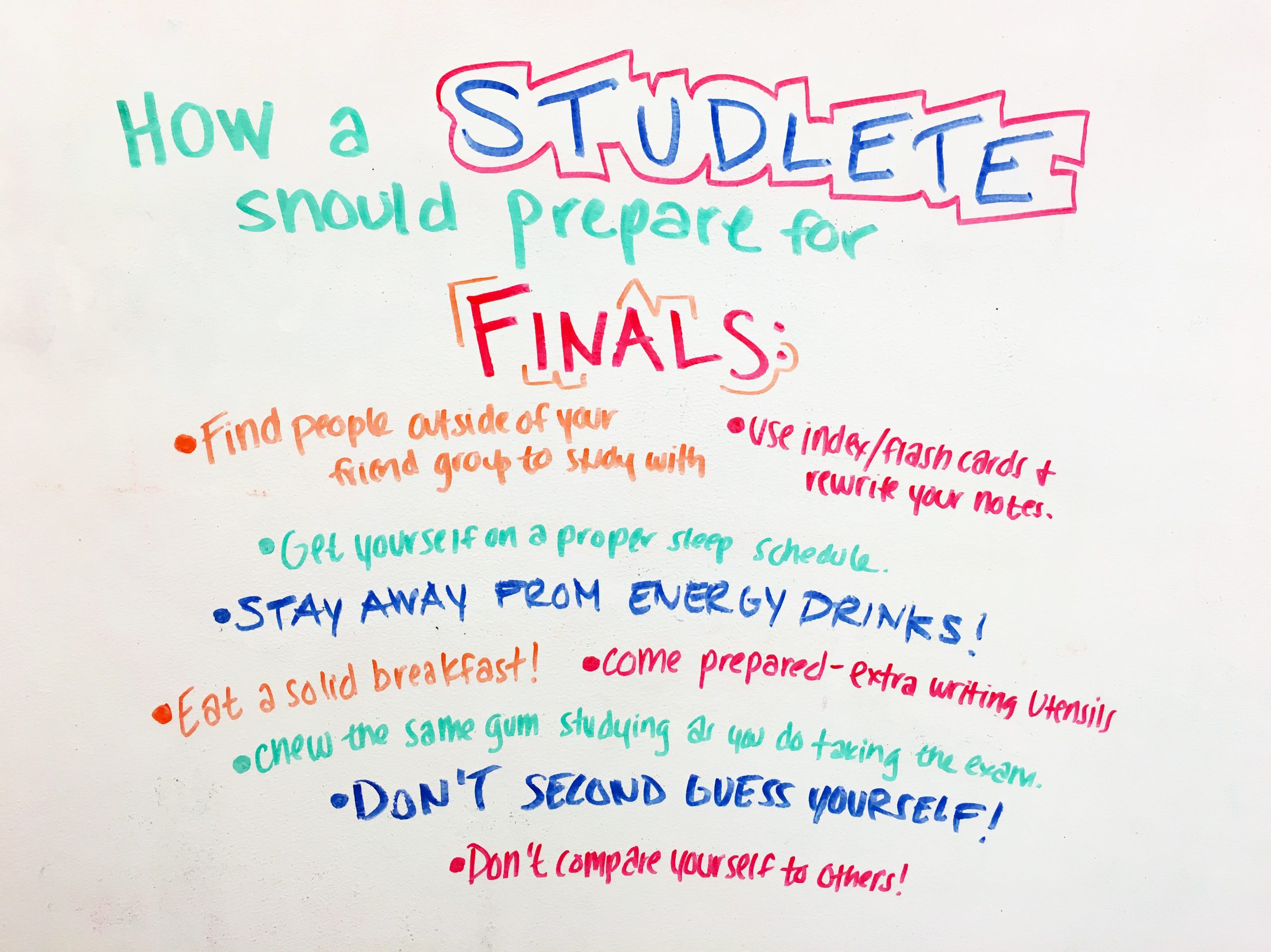 How a Studlete Prepares for Finals