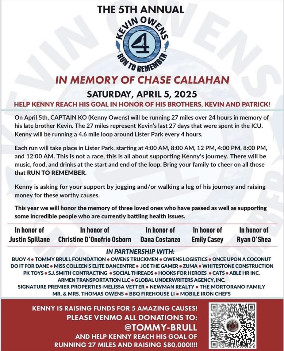 5th Annual Kevin Owens Run to Remember: A Tribute to Loved Ones and a Journey of Hope